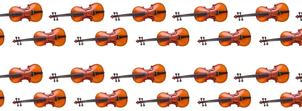 Patrón inconsútil de violín sobre fondo blanco. Estampado violín — Foto de Stock