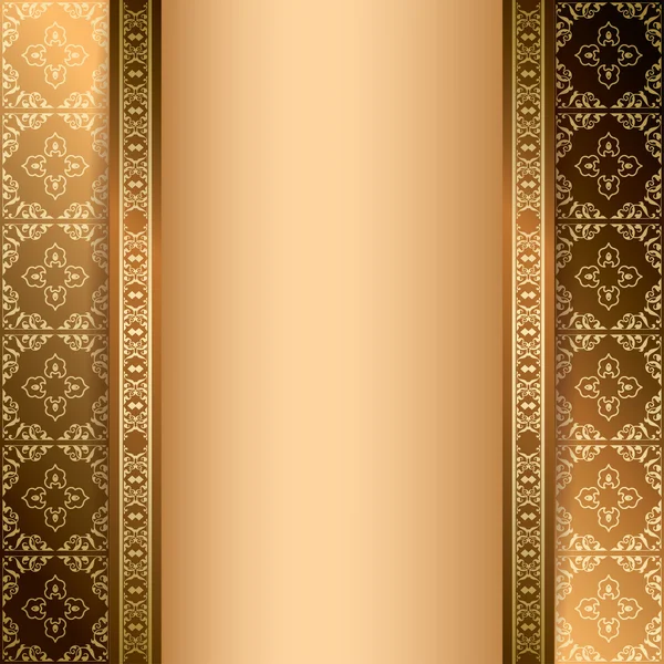 Bright brown ornamental background with gradient - vector — Stock Vector