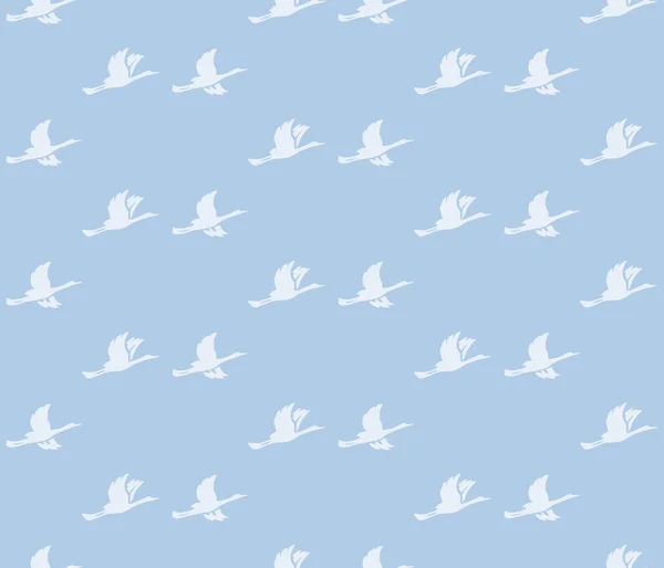 Sfondo vettoriale blu con uccelli - modello leggero senza cuciture — Vettoriale Stock