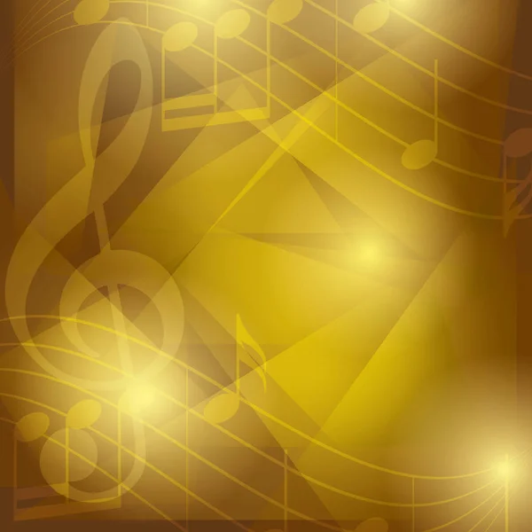 Dark golden music background with abstractions - vector — Stock Vector