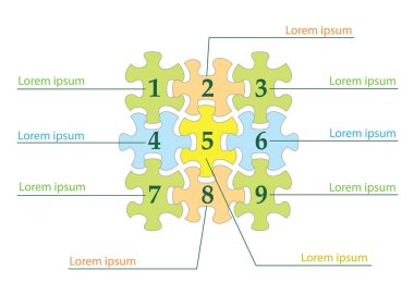 İş Şablon - vektör infographics bulmacalar.