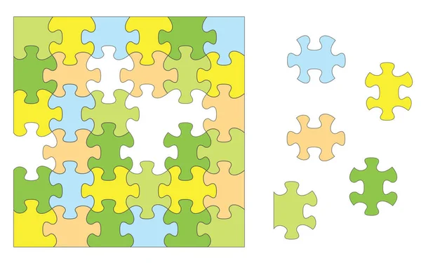 Adăugați împreună puzzle-uri - sarcină vectorială — Vector de stoc