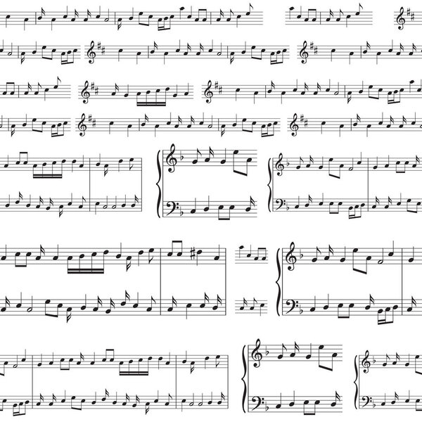 vector background - seamless pattern with black music notes