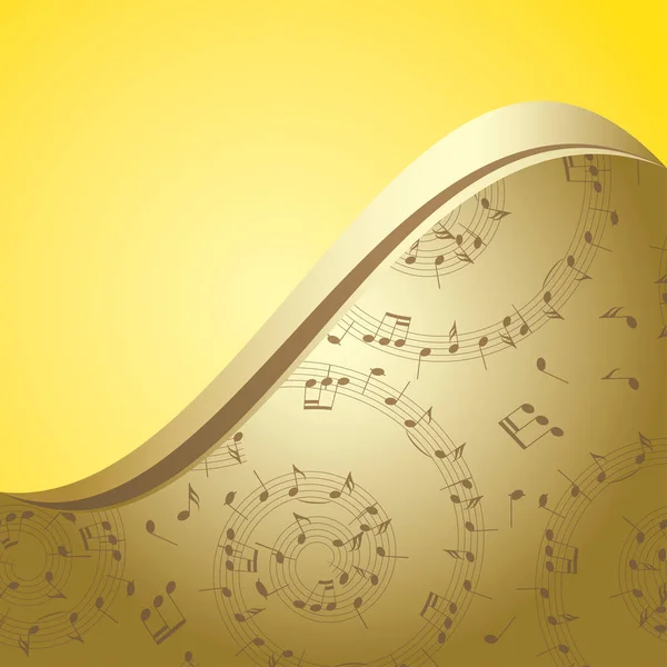 Ljusa golden musik bakgrund med lutning - vektor — Stock vektor