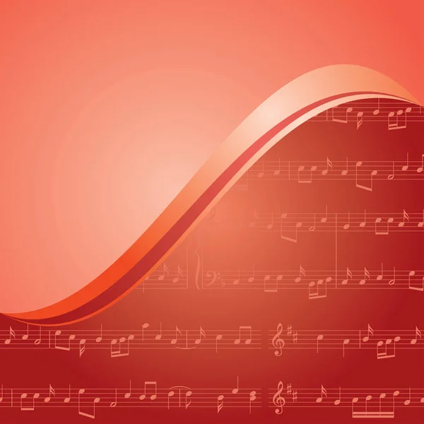 Röd musik bakgrund med lutning - vektor — Stock vektor