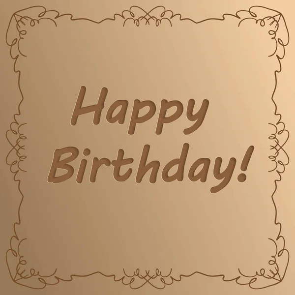 Feliz cumpleaños - cortado de papel - tarjeta de felicitación vectorial con sh — Vector de stock