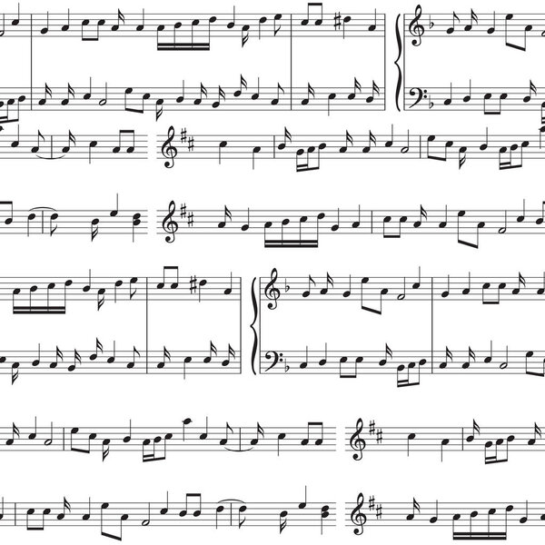 vector background with musical staff - seamless pattern with music notes