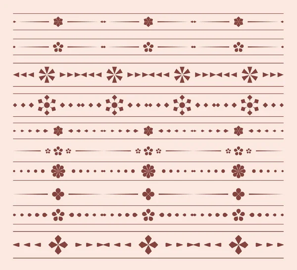 Divisores geométricos - conjunto de vectores de adornos — Archivo Imágenes Vectoriales