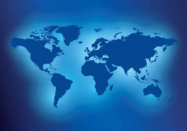Sfondo blu scuro con mappa del mondo - illustrazione vettoriale — Vettoriale Stock