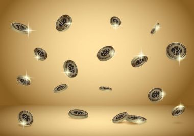 Altın vektör arka plan ile bitcoins