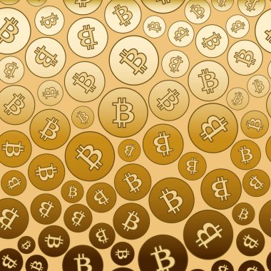 bitcoins - vektör degrade ile altın arka plan