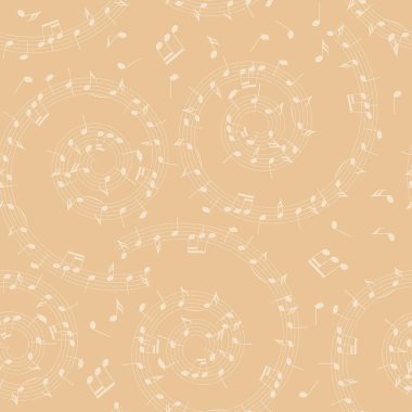 hafif bej vektör arka plan sarmal - müzik notları ile seamless modeli ile