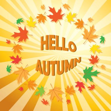 arka plan Merhaba sonbahar yaprakları - çerçeve ile vektör