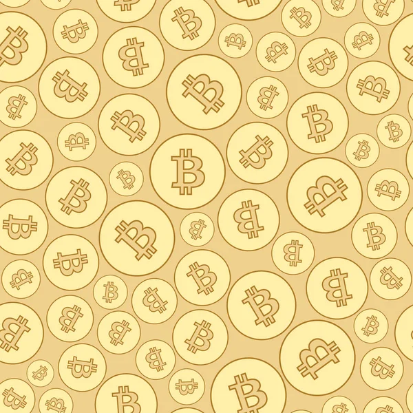 bitcoins - altın vektör arka plan ile Seamless Modeli
