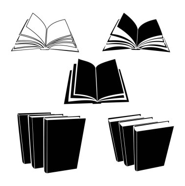 kitap vektör simgeler - açık ve kapalı sayfaları