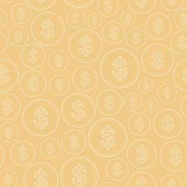 dolar - vektör seamless modeli ile açık bej renkli