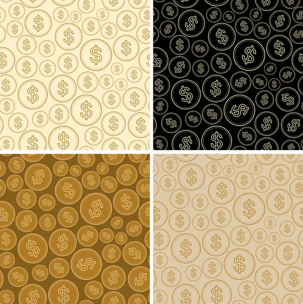 arka planlar ile dolar - vektör Doları sorunsuz desenleri kümesi