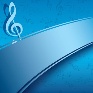mavi arka plan ile müzik notları - vektör müzikal el ilanı