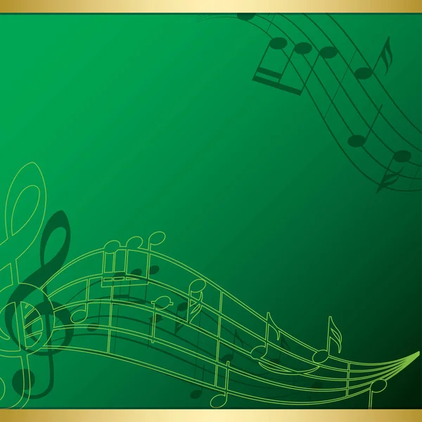 parlak yeşil arka plan ile müzik notları - vektör el ilanı