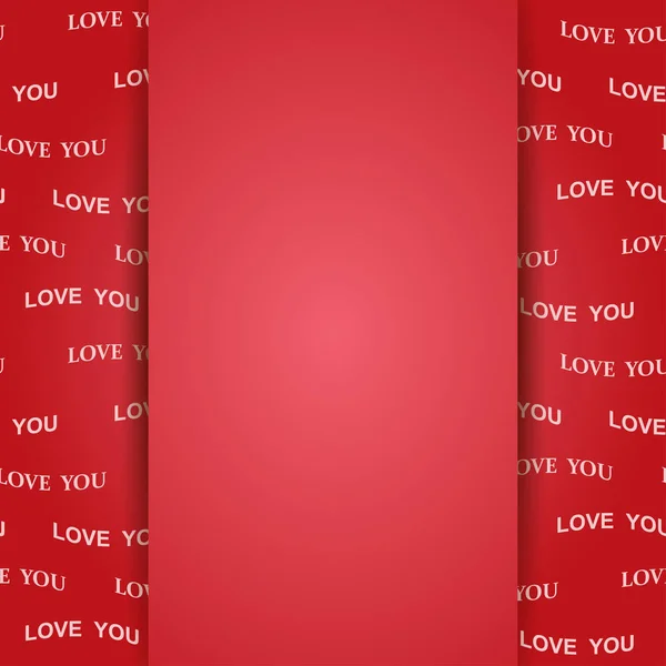 Rode achtergrond voor de dag van de Valentijnskaart - vector hou van je — Stockvector