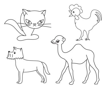 siluetleri - vektör hayvanlar kümesi