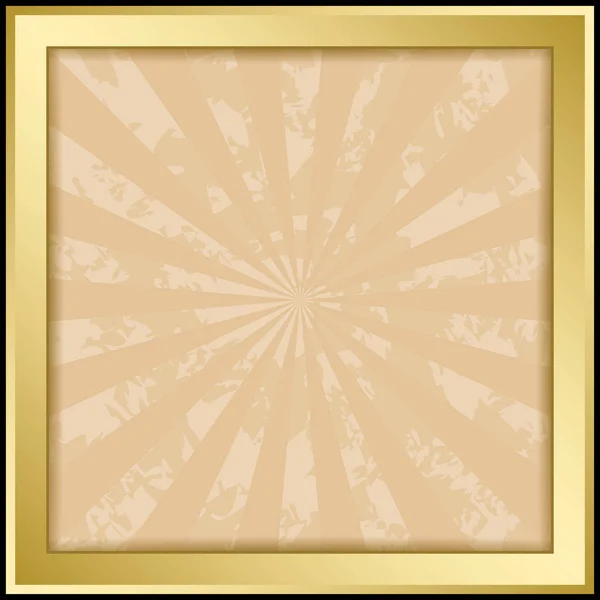 Golden frame on grunge background - vector illustration — Stock Vector