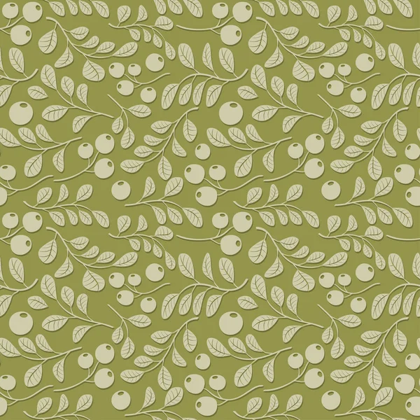 Motif floral olive avec ombre - vecteur sans couture — Image vectorielle