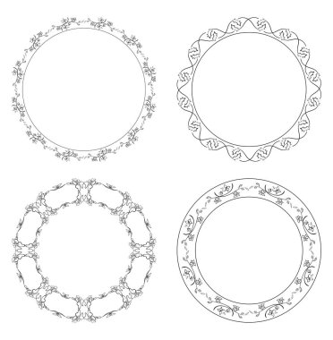 çiçek vektör çerçeveler - çiçekler ve şubeleri