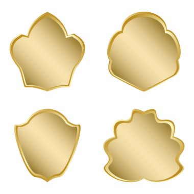 Gradyan ile parlak altın kare set - vektör