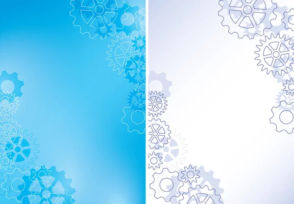 Modrá a4 pozadí s ozubenými koly - vektorové abstraktní ilustrace — Stockový vektor