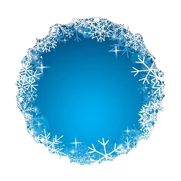 White and blue vector winter background with decorative snowflakes for christmas holidays — Stock Vector