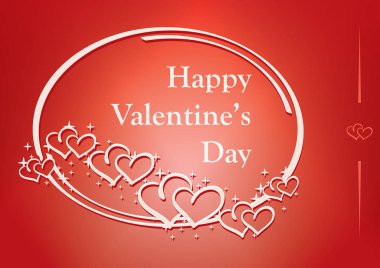 vektör kalpleri ve selamlarıyla kırmızı sevgililer günü kartı