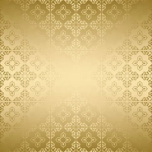 Bright golden ornamental vintage background with gradient - vector — Stock Vector