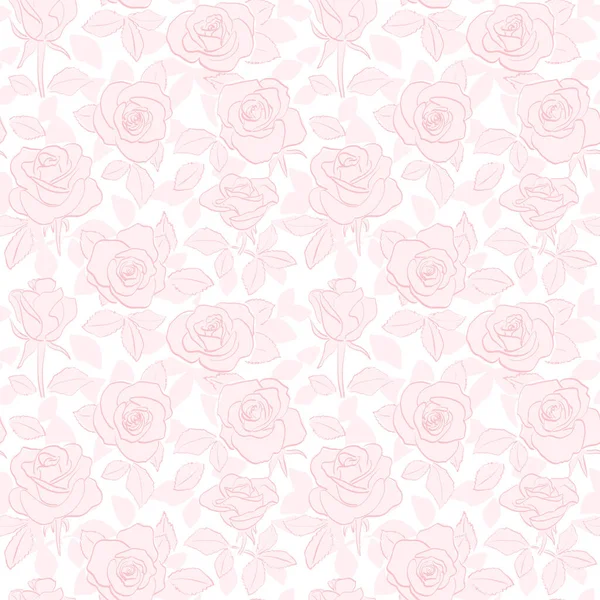 Patrón Rosado Sin Costuras Vector Luz Rojo Flor Fondo — Vector de stock