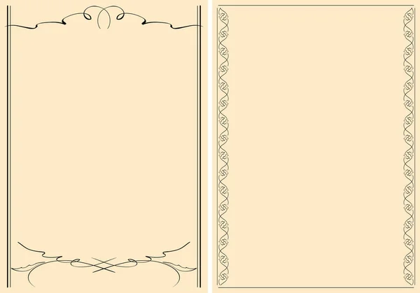 Black Decorative Frames Beige Backgrounds Vector — Stock Vector