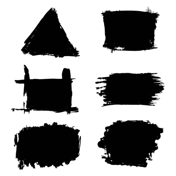 Paint stains backgrounds, triangle, square, black — Stock Vector