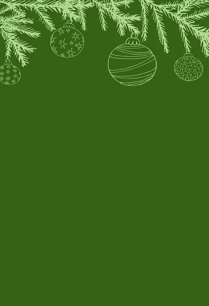 Christmas card with place for text, green background, with Chris — ストックベクタ