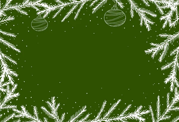 Рождественская открытка, фон с местом для текста, ветви Ch — стоковый вектор