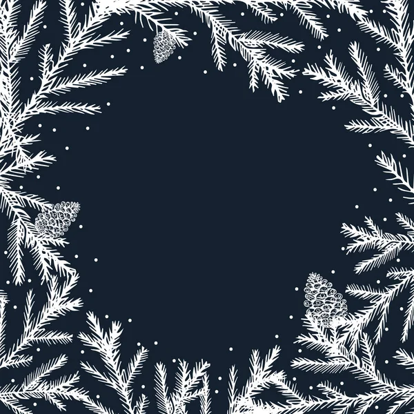 Рождественский фон, открытка ветки елки с С — стоковый вектор