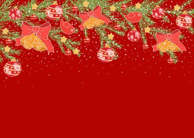 Yatay Noel arkaplanı, metin yeri ve İsa ile