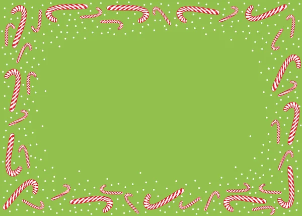 Fondo de Navidad con caramelos y nieve blanca sobre un fondo de papel — Vector de stock