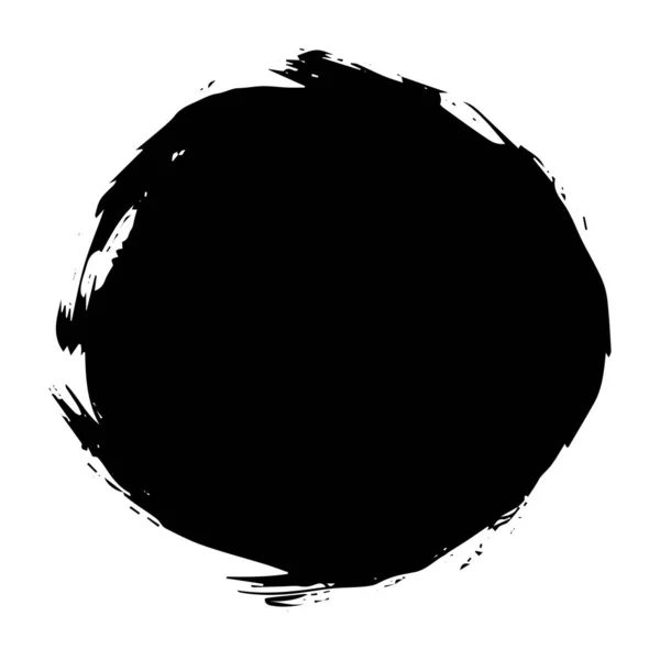 Kulatá černá skvrna, skvrnitá barva izolovaná na bílém pozadí, vecto — Stockový vektor