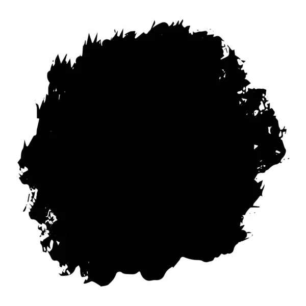 Tahy štětcem, černé kulaté skvrny izolované na bílém pozadí, ve — Stockový vektor