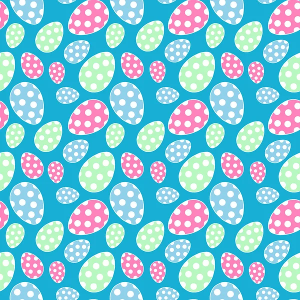 Pattern with Easter eggs of green, pink color in doodle style on — Stok Vektör