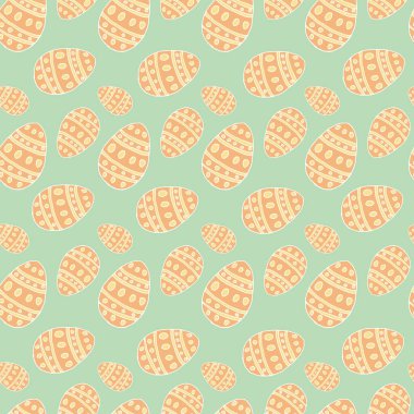 Nane arkaplanda turuncu yumurta deseni. Vektör illüstrati