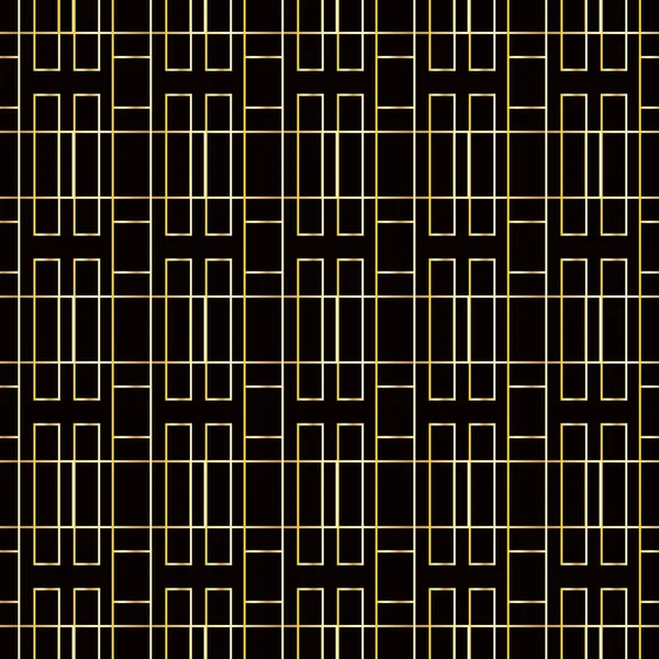 Gold color geometric abstract pattern on black background, stock — ストックベクタ