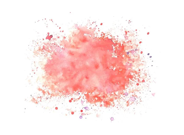 Векторно Красный Акварельный Фон Розовыми Брызгами Белом Фоне Векторная Иллюстрация — стоковый вектор