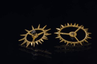 Watch parçalar: İki Vintage metalik çift yönlü kaçış tekerlek 