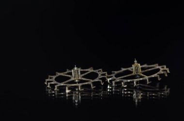 Watch parçalar: İki Vintage metalik kaçış tekerlekli silindir Escapement için 