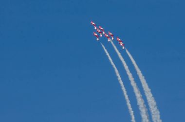 Boise, Idaho, USA  October 15, 2017.  Canadian Forces Snowbirds performing at the Gowen Thunder Airshow